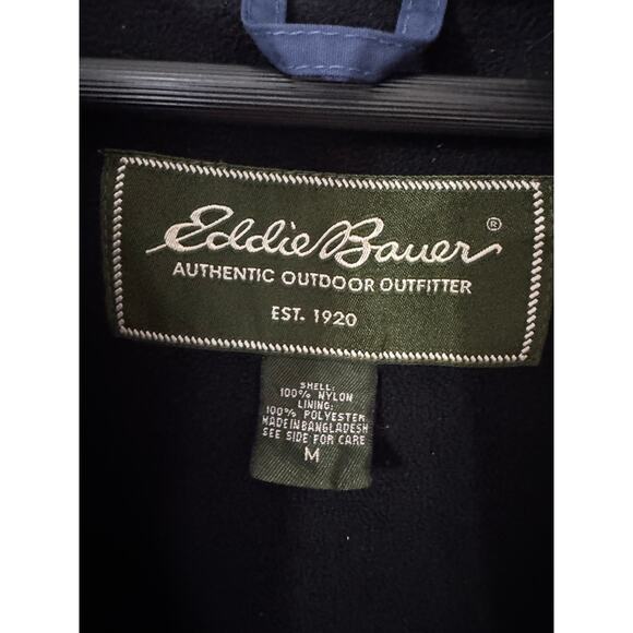 Eddie Bauer‎ Mens Navy Blue Fleece Lined Insulated Full Zip Jacket Size Medium - Picture 5 of 7